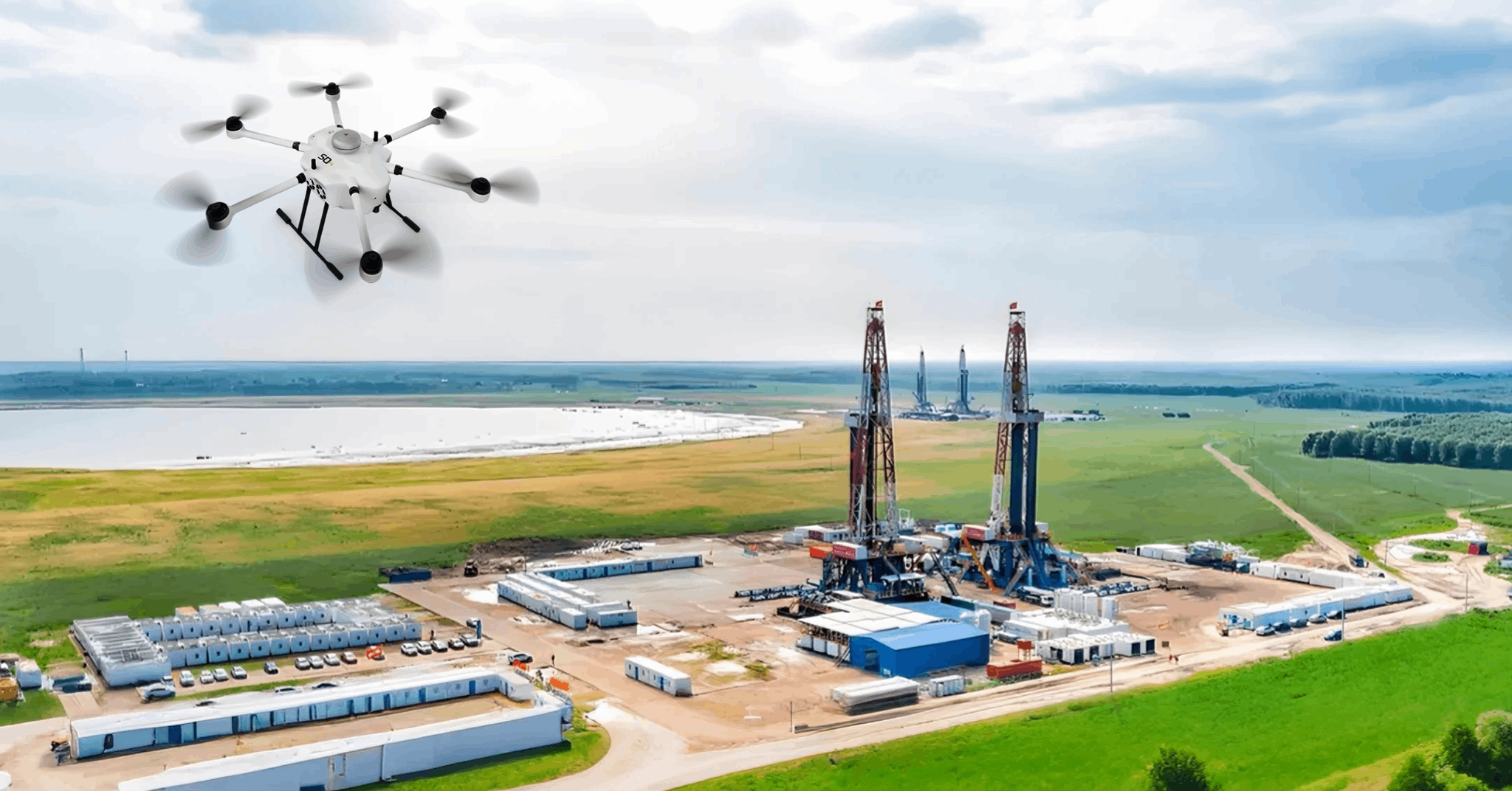 A Hydrogen-powered UAV Jointly Launched by Shenkai and Hanhydrogen Power (Zhuhai) Technology Co., Ltd. (Hanhydrogen) Completed Its Inspection and Test Flight Tasks in a Domestic Oilfield(ͼ1)